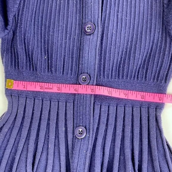 Vintage navy button up sweater dress with the best twirl 3-4 - Picture 7 of 10